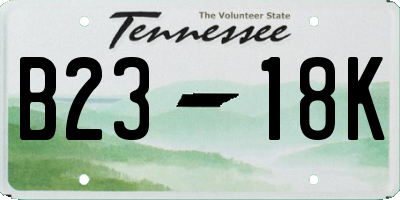 TN license plate B2318K