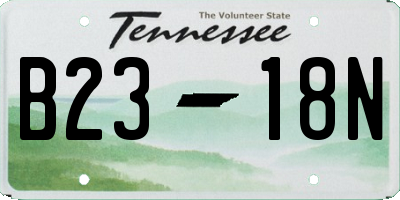 TN license plate B2318N
