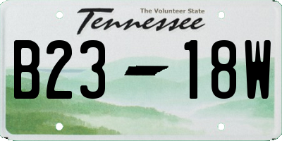TN license plate B2318W