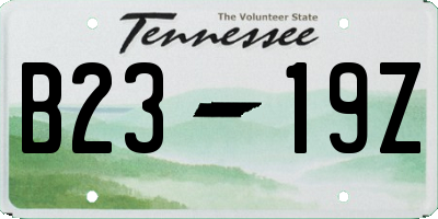 TN license plate B2319Z