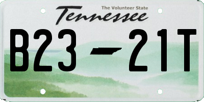 TN license plate B2321T