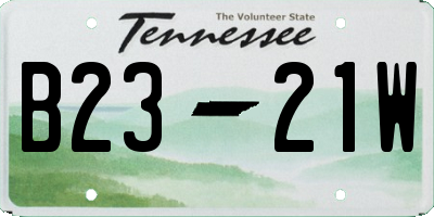 TN license plate B2321W