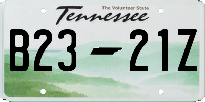 TN license plate B2321Z