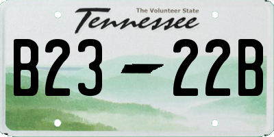 TN license plate B2322B
