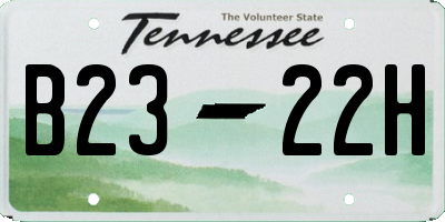 TN license plate B2322H