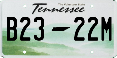 TN license plate B2322M