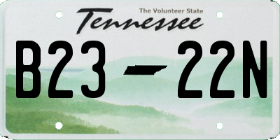 TN license plate B2322N