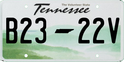 TN license plate B2322V