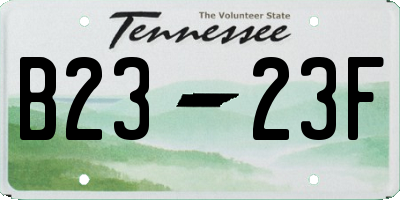 TN license plate B2323F