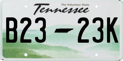 TN license plate B2323K