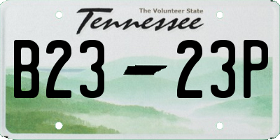 TN license plate B2323P
