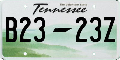 TN license plate B2323Z