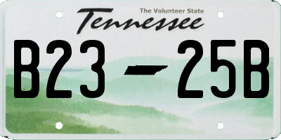 TN license plate B2325B