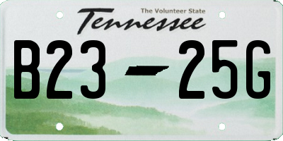 TN license plate B2325G