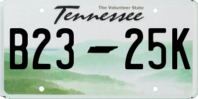 TN license plate B2325K