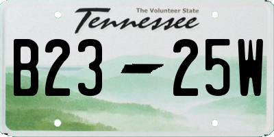 TN license plate B2325W