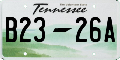 TN license plate B2326A