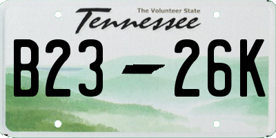 TN license plate B2326K