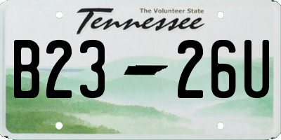TN license plate B2326U