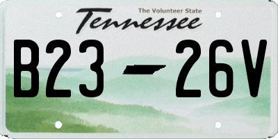 TN license plate B2326V