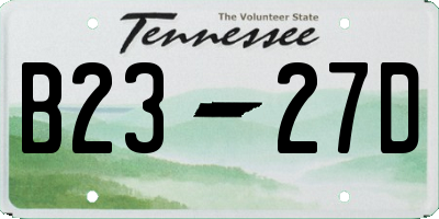 TN license plate B2327D