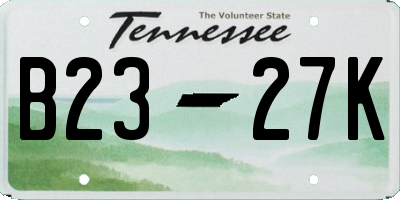 TN license plate B2327K