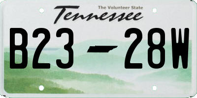 TN license plate B2328W