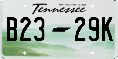 TN license plate B2329K