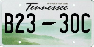 TN license plate B2330C