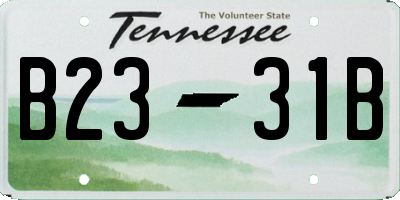 TN license plate B2331B
