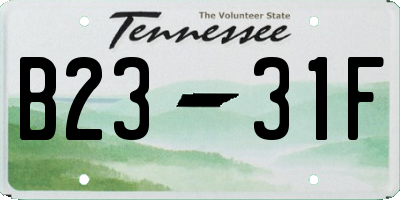 TN license plate B2331F