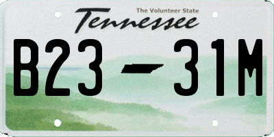 TN license plate B2331M