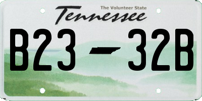 TN license plate B2332B