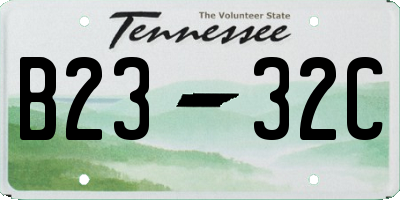 TN license plate B2332C