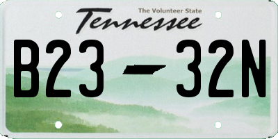 TN license plate B2332N