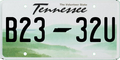 TN license plate B2332U