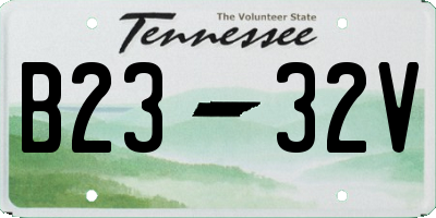 TN license plate B2332V