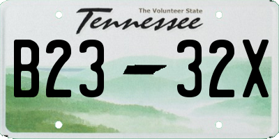 TN license plate B2332X