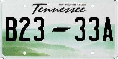TN license plate B2333A
