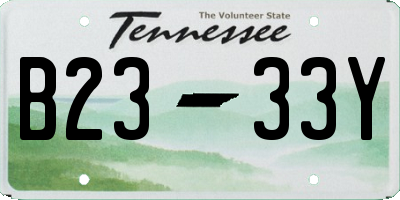 TN license plate B2333Y
