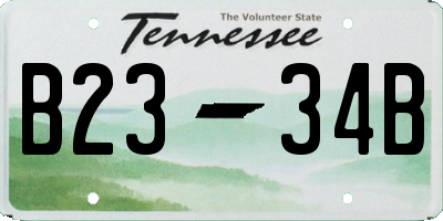 TN license plate B2334B