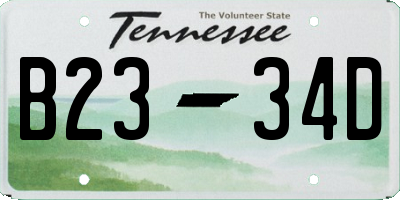 TN license plate B2334D