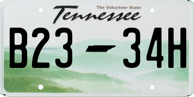 TN license plate B2334H