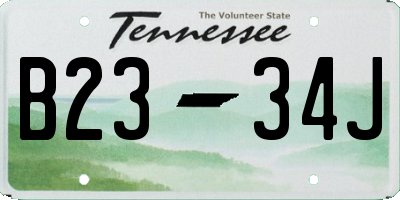 TN license plate B2334J