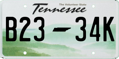 TN license plate B2334K