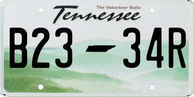 TN license plate B2334R