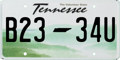TN license plate B2334U