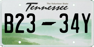 TN license plate B2334Y