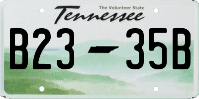 TN license plate B2335B