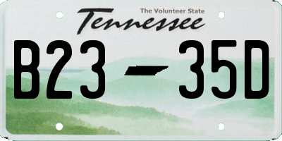 TN license plate B2335D